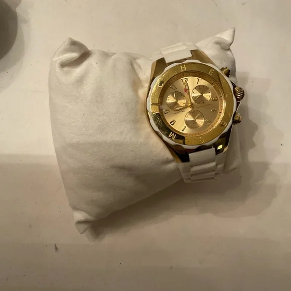 Michele | Accessories | Michele Gold Face White Rubber Band  display picture 1